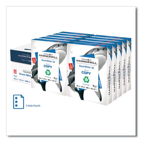 Hammermill Great White 30 Recycled Print Paper 92 Bright 20 Lb Bond Weight 11 X 17 White 500/ream - School Supplies - Hammermill®