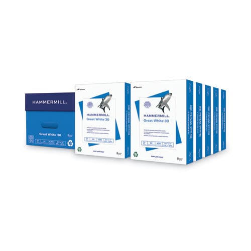 Hammermill Great White 30 Recycled Print Paper 92 Bright 20 Lb Bond Weight 8.5 X 11 White 500 Sheets/ream 10 Reams/carton - School Supplies