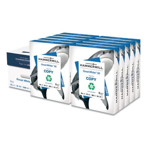 Hammermill Great White 30 Recycled Print Paper 92 Bright 20 Lb Bond Weight 8.5 X 11 White 500/ream - School Supplies - Hammermill®