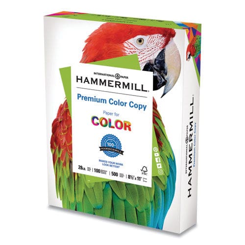 Hammermill Premium Color Copy Print Paper 100 Bright 28 Lb Bond Weight 8.5 X 11 Photo White 500 Sheets/ream 5 Reams/carton - School Supplies