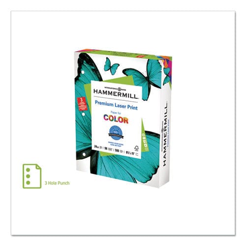 Hammermill Premium Laser Print Paper 98 Bright 24 Lb Bond Weight 8.5 X 11 White 500/ream - School Supplies - Hammermill®