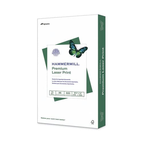 Hammermill Premium Laser Print Paper 98 Bright 24 Lb Bond Weight 8.5 X 14 White 500/ream - School Supplies - Hammermill®