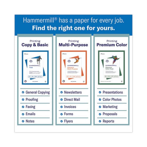Hammermill Premium Laser Print Paper 98 Bright 3-hole 24 Lb Bond Weight 8.5 X 11 White 500/ream - School Supplies - Hammermill®