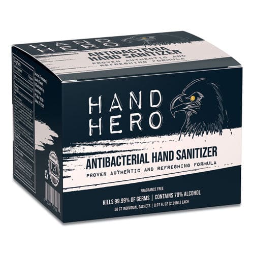 HAND HERO Antibacterial Sachet Gel Hand Sanitizer 0.07 Oz Unscented 50/box - Janitorial & Sanitation - HAND HERO