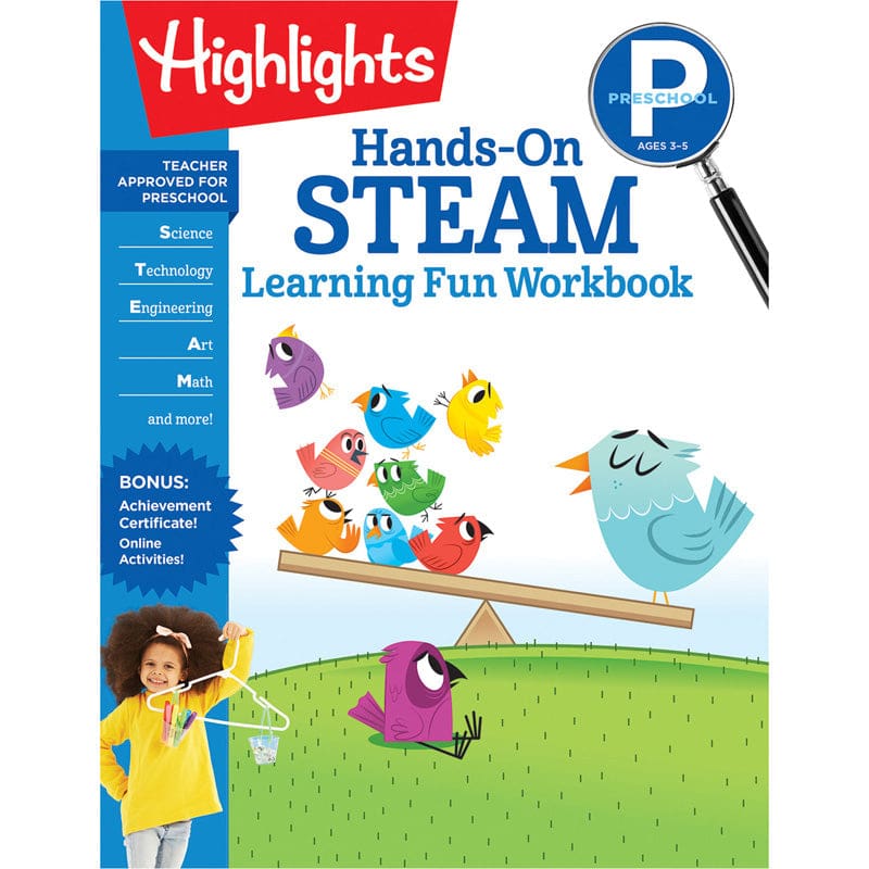 Hands-On Steam Learning Fun Prek Workbook Highlights (Pack of 10) - Skill Builders - Highlights For Children