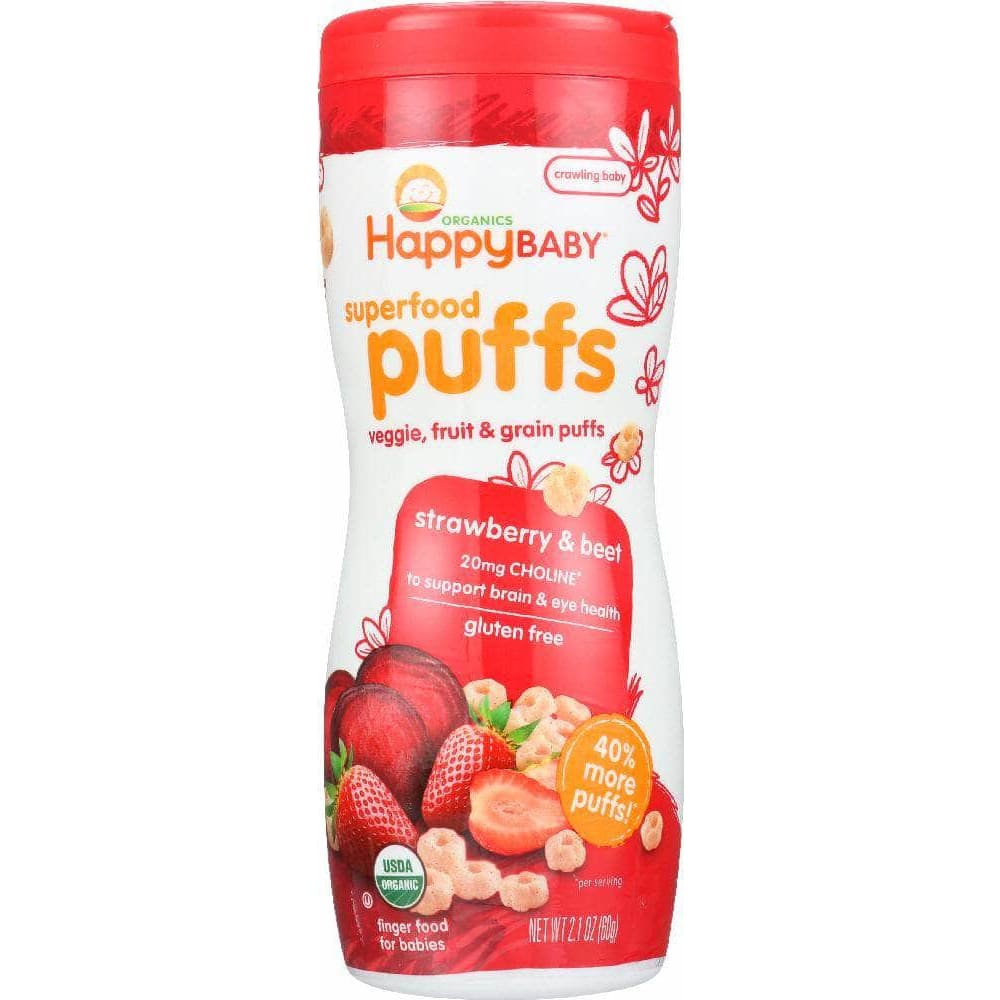 Happy Baby Happy Baby Organic Baby Food Puffs Strawberry, 2.1 oz