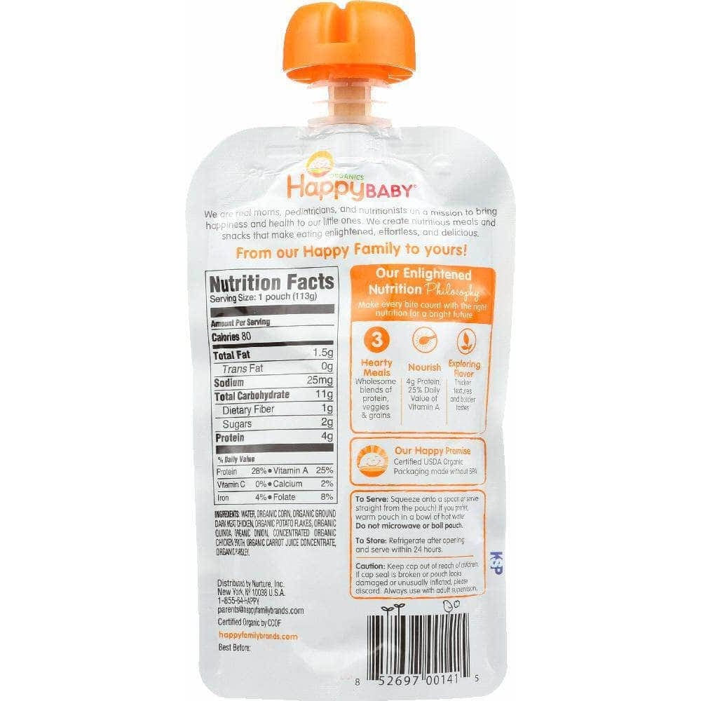 Happy Baby Happy Baby Organic Baby Food Stage 3 Harvest Vegetables & Chicken with Quinoa, 4 oz