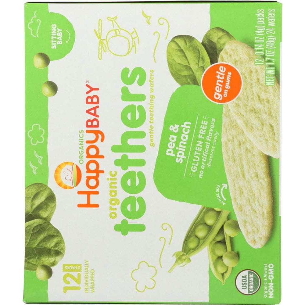 Happy Baby Happy Baby Organic Teething Wafers Pea and Spinach, 1.7 oz