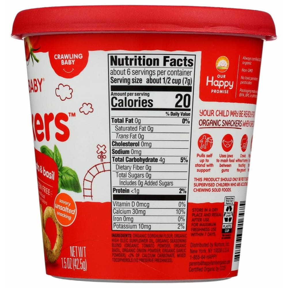 HAPPY BABY Happy Baby Snack Tomato Basil Org, 1.5 Oz