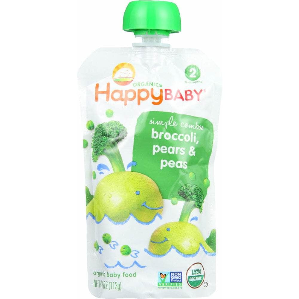 Happy Baby Happy Baby Stage 2 Broccoli Peas & Pear Organic, 3.5 oz