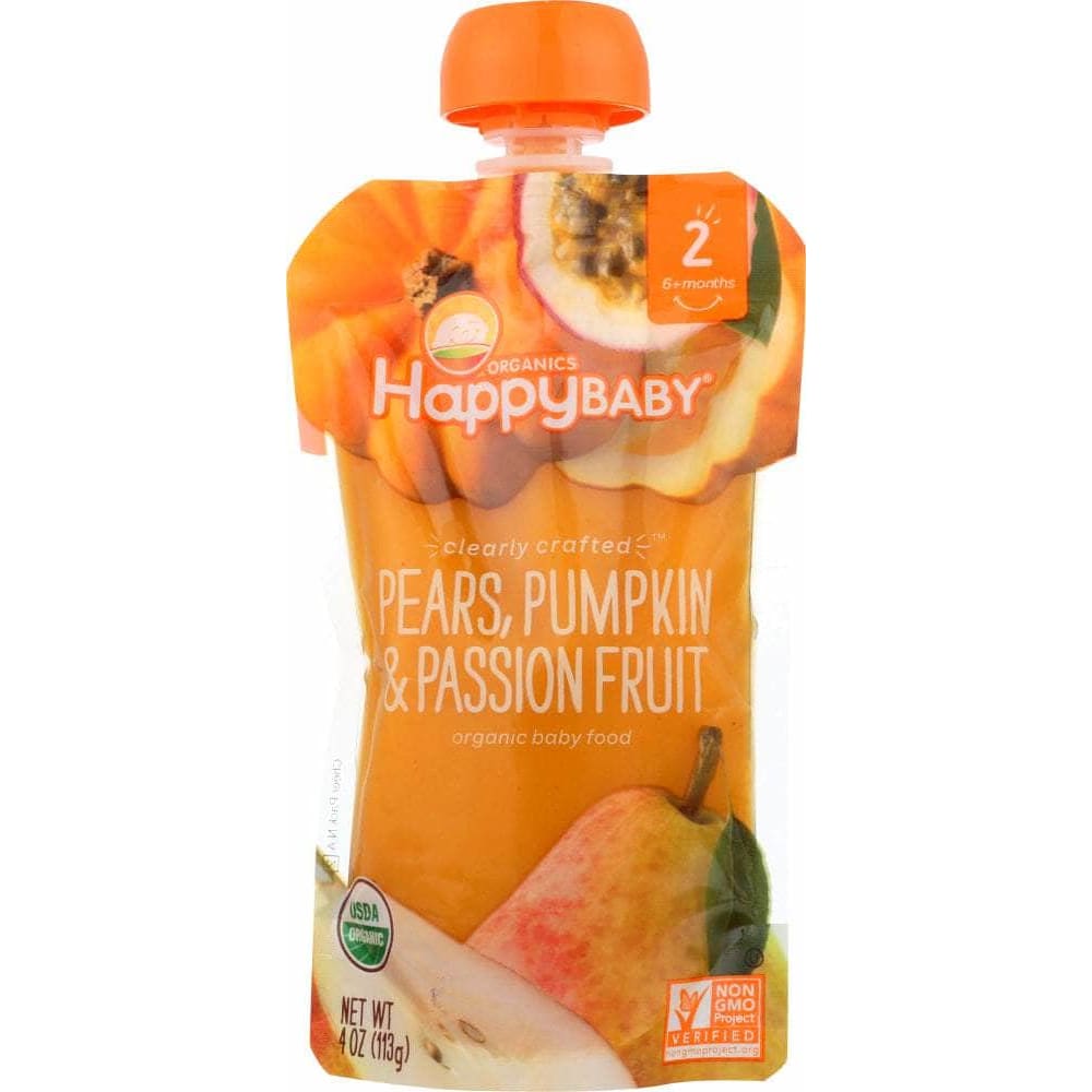Happy Baby Happy Baby Stage 2 Pear Pumpkin Passion fruit Organic, 4 oz