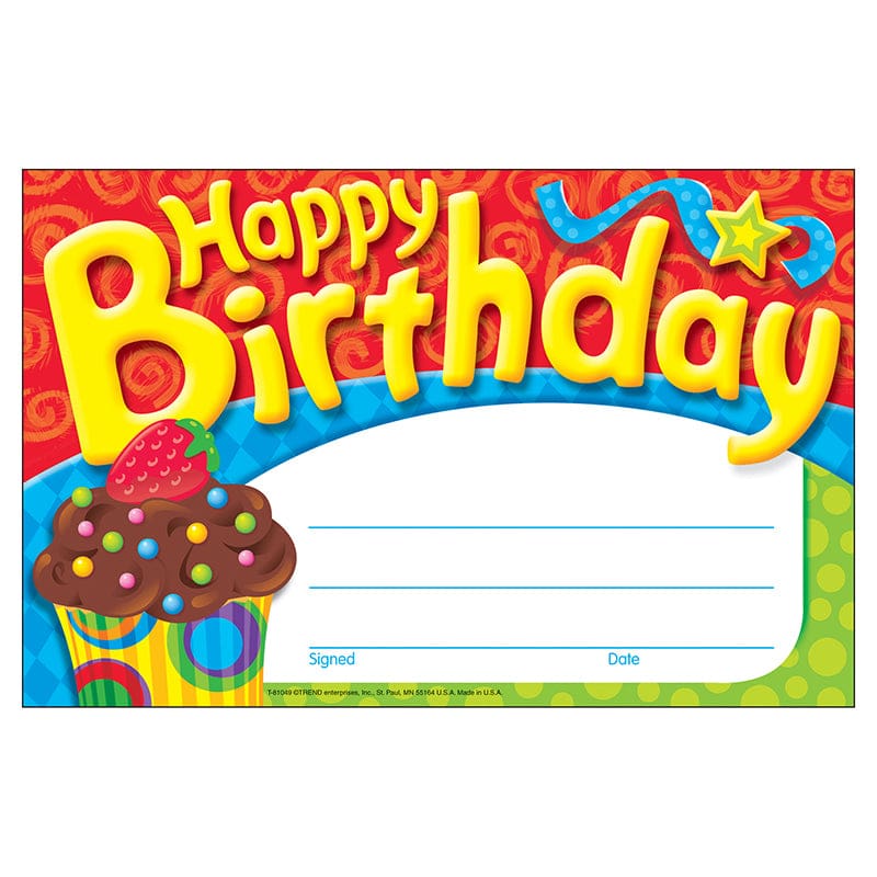 Happy Birthday Bake Shop Recognition Awards (Pack of 8) - Awards - Trend Enterprises Inc.