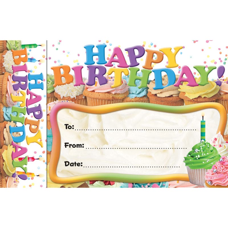 Happy Birthday Cupcakes Bookmark Award (Pack of 8) - Bookmarks - Teacher Created Resources