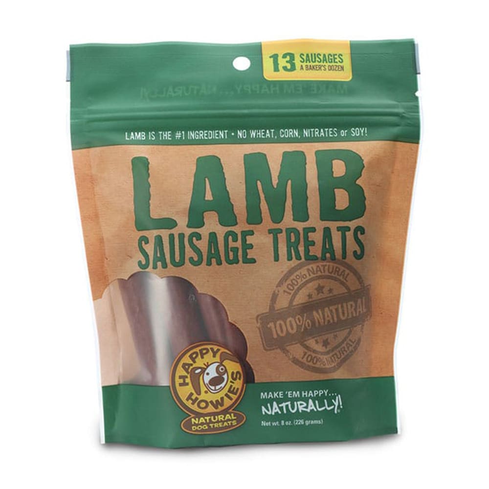 Happy Howie Dog Lamb Sausage Bakers Dozen 4 Inch 8Oz - Pet Supplies - Happy Howie