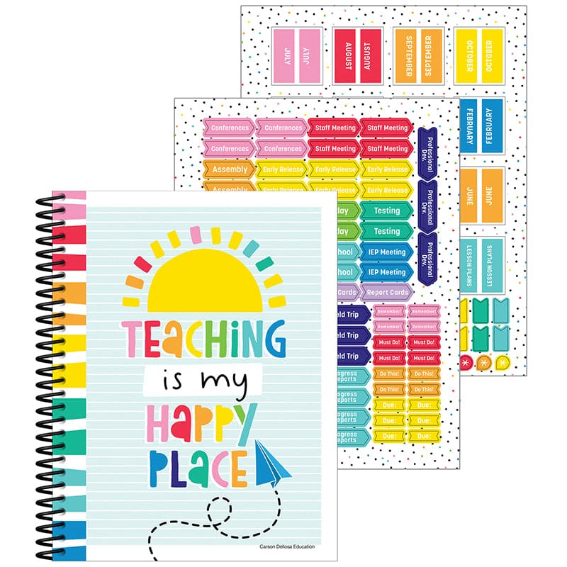 Happy Place Teacher Planner Book (Pack of 2) - Plan & Record Books - Carson Dellosa Education
