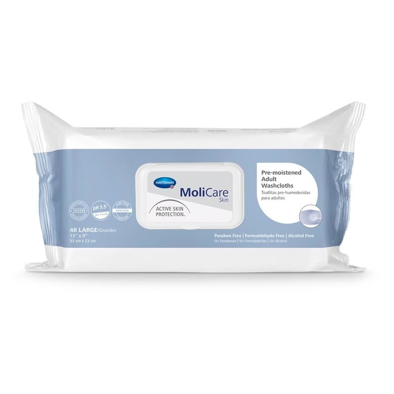 Hartmann Molicare Pre-Moist Washcloth Case of 12 - Incontinence >> Wipes - Hartmann