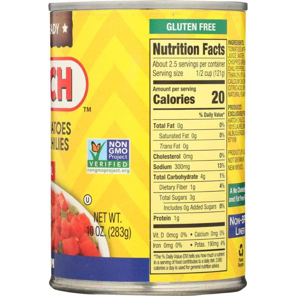 Hatch Hatch Diced Tomatoes & Green Chilies Original Medium, 10 oz