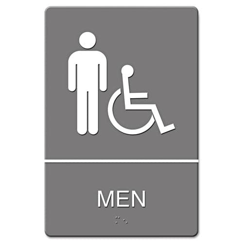 Headline Sign Ada Sign Employees Must Wash Hands... Tactile Symbol/braille 6 X 9 Gray - Office - Headline® Sign