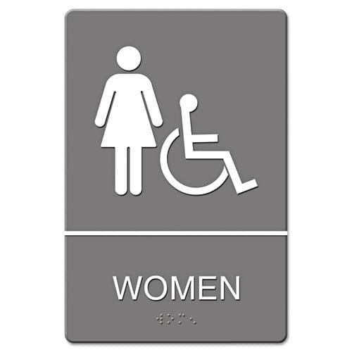 Headline Sign Ada Sign Men Restroom Symbol W/tactile Graphic Molded Plastic 6 X 9 Gray - Office - Headline® Sign