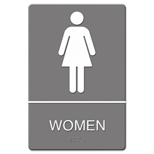 Headline Sign Ada Sign Men Restroom Symbol W/tactile Graphic Molded Plastic 6 X 9 Gray - Office - Headline® Sign