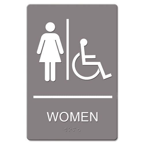 Headline Sign Ada Sign Men Restroom Symbol W/tactile Graphic Molded Plastic 6 X 9 Gray - Office - Headline® Sign