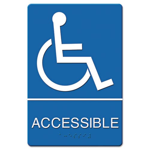 Headline Sign Ada Sign Restroom/wheelchair Accessible Tactile Symbol Molded Plastic 6 X 9 - Office - Headline® Sign