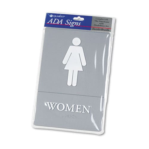 Headline Sign Ada Sign Women Restroom Symbol W/tactile Graphic Molded Plastic 6 X 9 Gray - Office - Headline® Sign