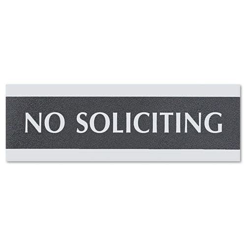 Headline Sign Century Series Office Sign No Smoking 9 X 3 Black/silver - Office - Headline® Sign