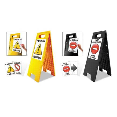 Headline Sign Floor Tent Sign Doublesided Plastic 10.5 X 25.5 Yellow - Office - Headline® Sign