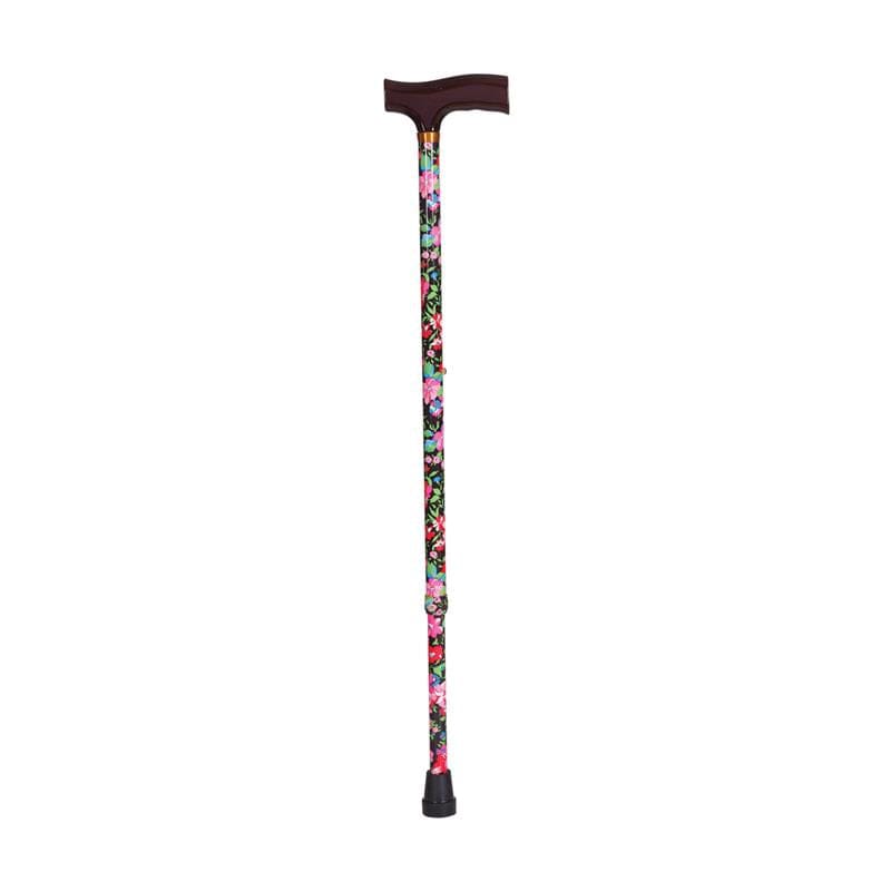 HealthSmart Cane Derby Handle Adj 7/8In Floral - Durable Medical Equipment >> Walking Aids - HealthSmart