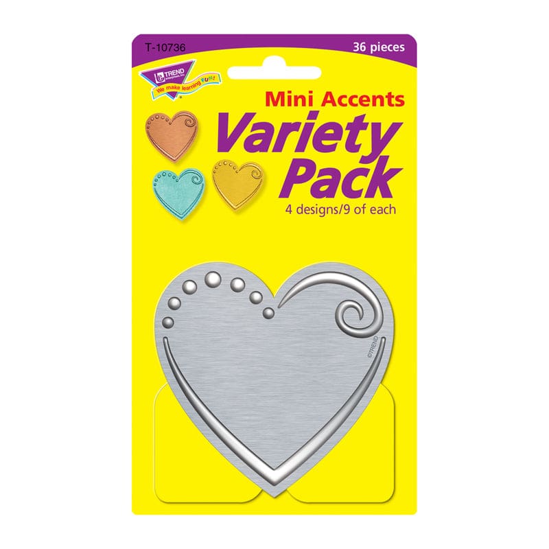 Hearts Mini Accents Variety Pack I Heart Metal (Pack of 10) - Accents - Trend Enterprises Inc.