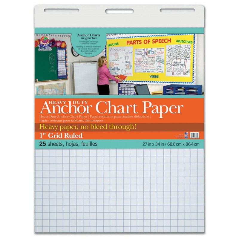Heavy Duty Anchor 27X34 1In Grid Ruled Chart Paper - Chart Tablets - Dixon Ticonderoga Co - Pacon
