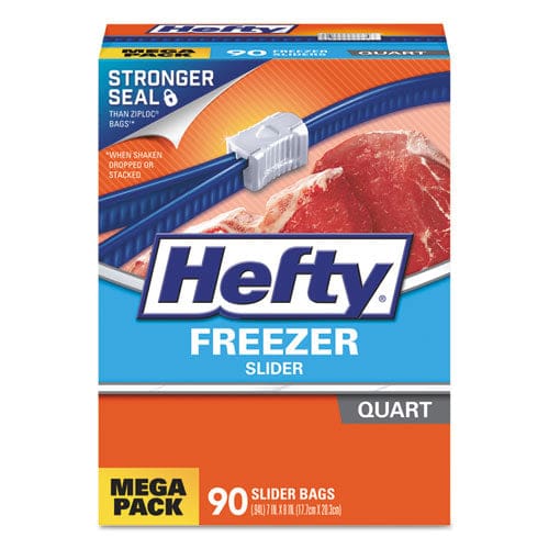 Hefty Slider Bags 1 Qt 2.5 Mil 7 X 8 Clear 35 Bags/box 9 Boxes/carton - Food Service - Hefty®