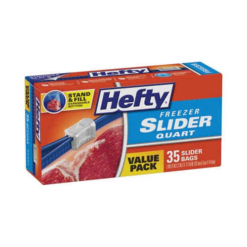 Hefty Slider Bags 1 Qt 2.5 Mil 7 X 8 Clear 35/box - Food Service - Hefty®