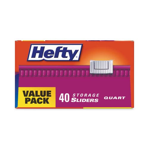 Hefty Slider Bags 1 Qt 1.5 Mil 8 X 7 Clear 40 Bags/box 9 Boxes/carton - Food Service - Hefty®