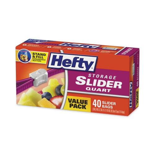 Hefty Slider Bags 1 Qt 1.5 Mil 8 X 7 Clear 40/box - Food Service - Hefty®