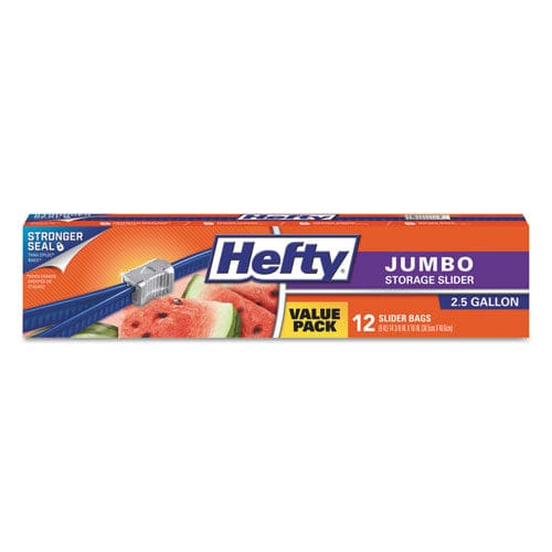 Hefty Slider Bags 2.5 Gal 0.9 Mil 14.38 X 9 Clear 12 Bags/box 9 Boxes/carton - Food Service - Hefty®