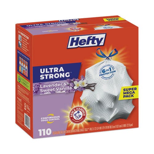 Hefty Ultra Strong Scented Tall White Kitchen Bags 13 Gal 0.9 Mil 23.75 X 24.88 White 110 Bags/box 3 Boxes/carton - Janitorial & Sanitation