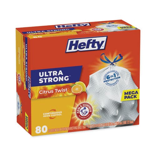 Hefty Ultra Strong Scented Tall White Kitchen Bags 13 Gal 0.9 Mil 23.75 X 24.88 White 80 Bags/box 3 Boxes/carton - Janitorial & Sanitation -