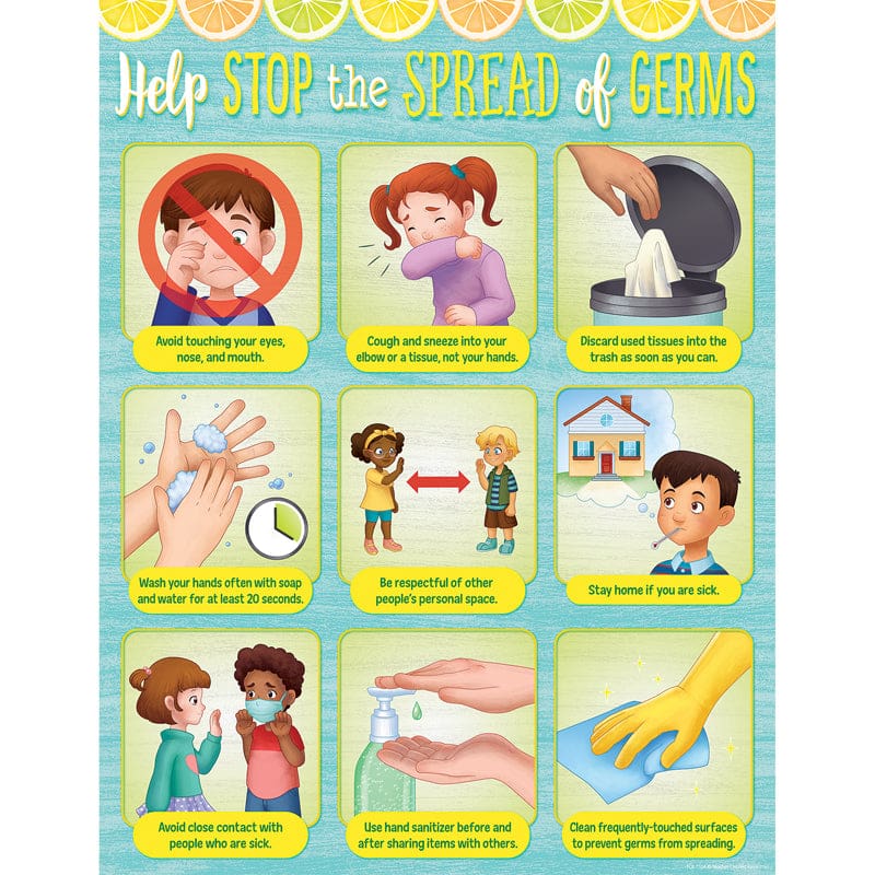 Help Stop The Spread Of Germs Chart (Pack of 12) - Science - Teacher Created Resources