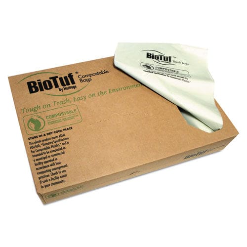 Heritage Biotuf Compostable Can Liners 13 Gal 0.88 Mil 24 X 32 Green 25 Bags/roll 8 Rolls/carton - Janitorial & Sanitation - Heritage