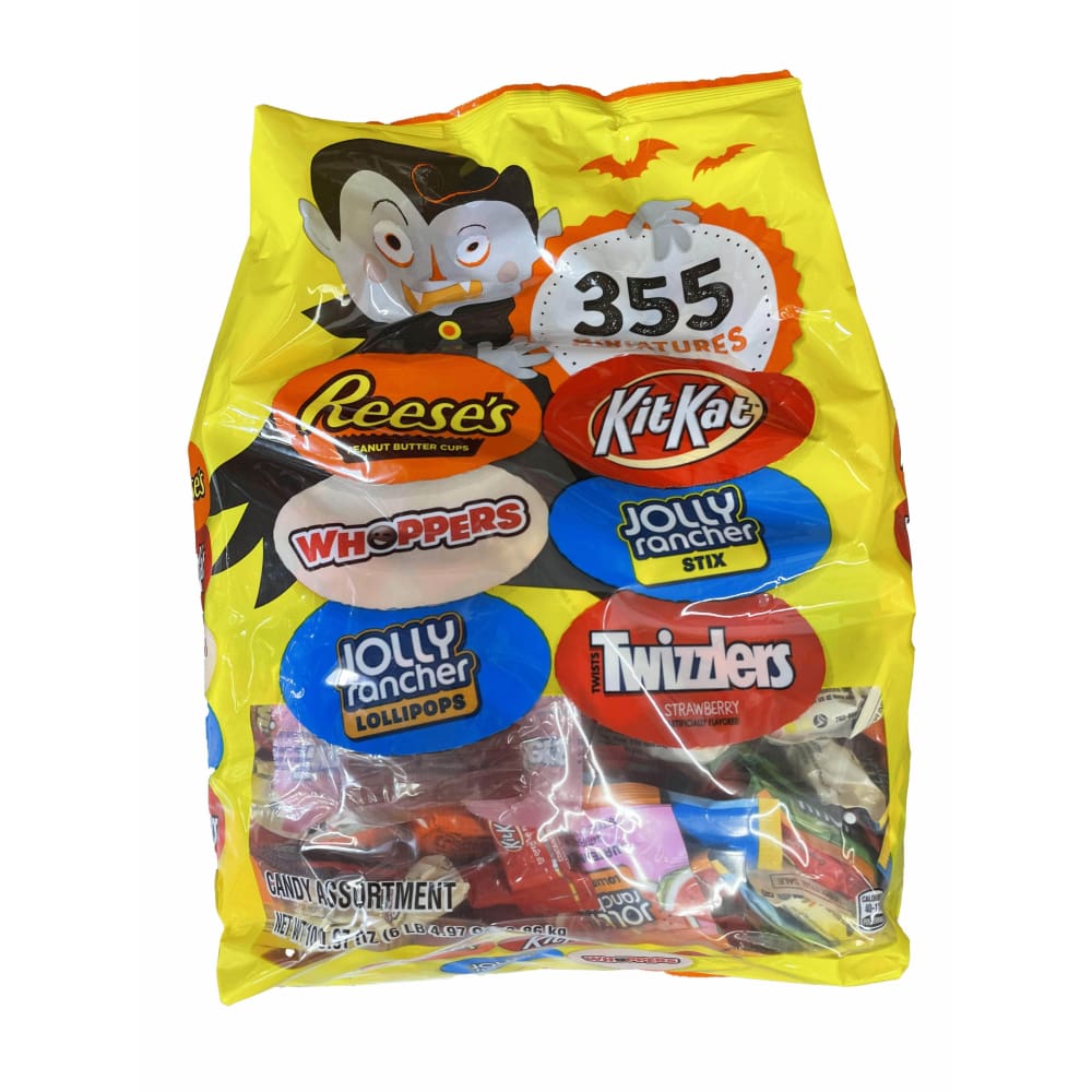 Hershey's Hershey, Miniatures Chocolate and Fruit Flavored Assortment Candy, Halloween, 100.97 oz, Bulk Variety Bag (355 Pieces)