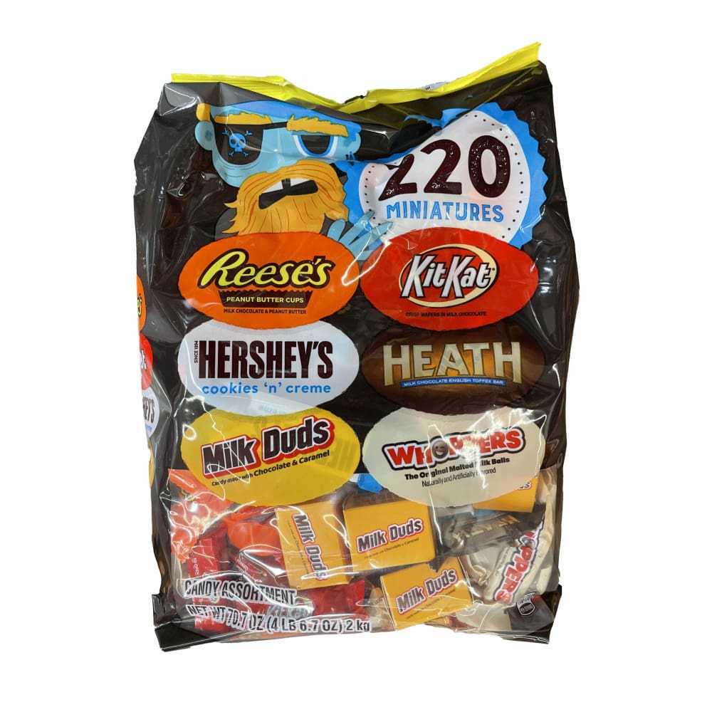 Hershey's Hershey, Miniatures Chocolate and White Creme Assortment Candy, Halloween, 70.7 oz, Bulk Variety Bag (220 Pieces)