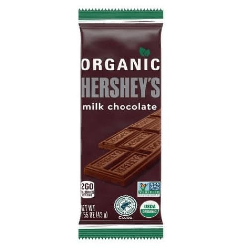 HERSHEY Grocery > Refrigerated HERSHEY: Organic Milk Chocolate Candy Bar, 1.55 oz