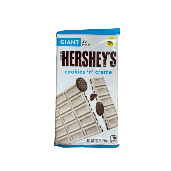Hershey's HERSHEY'S, Cookies 'n' Creme Giant Candy, 7.37 oz, Bar (25 Pieces)