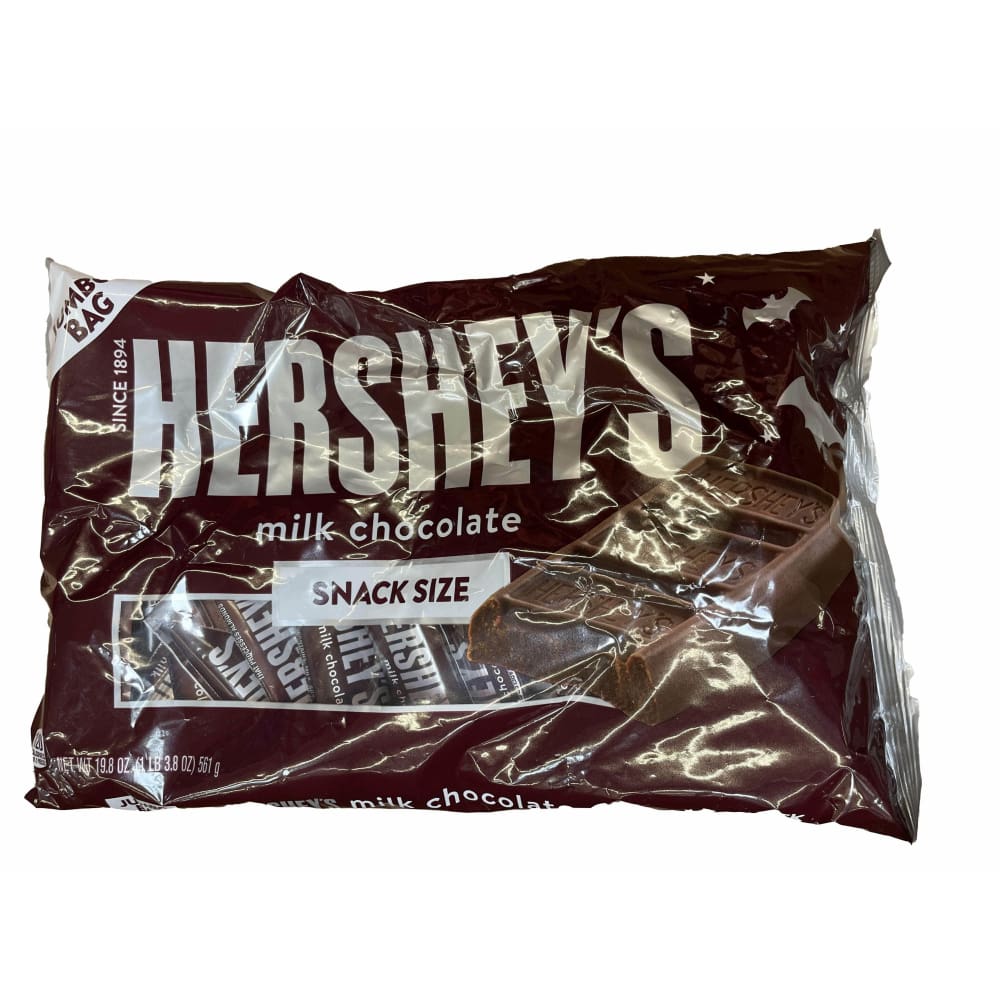 Hersheys Milk Chocolate Snack Size Candy Bars Individually Wrapped 198 Oz Jumbo Bag