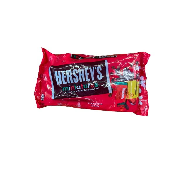 HERSHEY’S Miniatures Assorted Milk and Dark Chocolate Candy Bars Christmas 9.9 oz Bag - HERSHEY’S