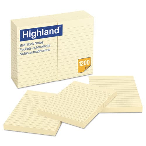 Highland Self-stick Notes 3 X 5 Yellow 100 Sheets/pad 12 Pads/pack - School Supplies - Highland™