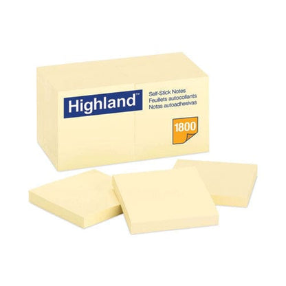 Highland Self-stick Notes 3 X 3 Yellow 100 Sheets/pad 18 Pads/pack - School Supplies - Highland™