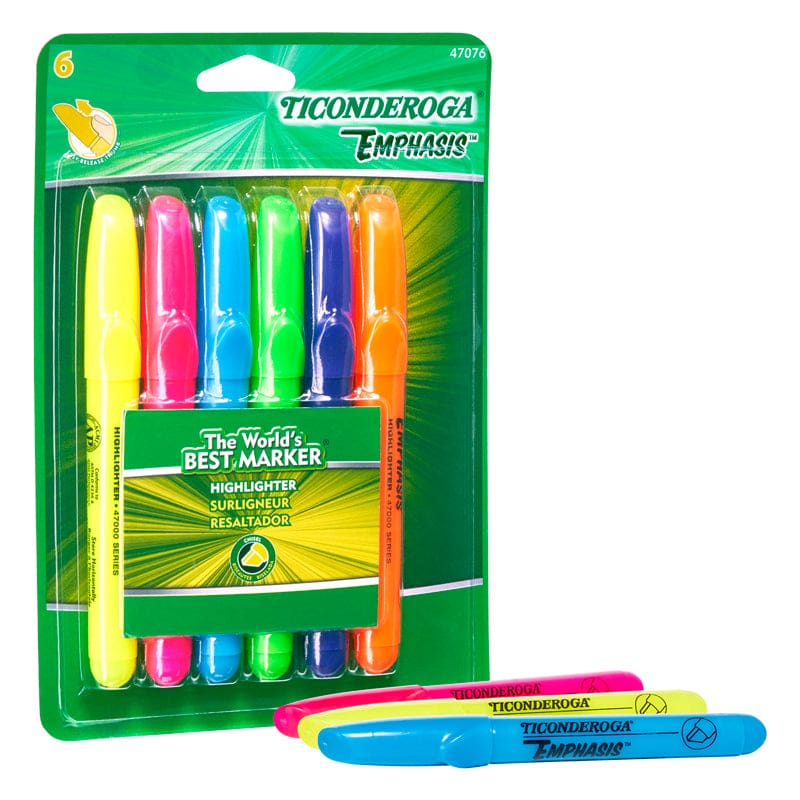 Highlighters Desk Style 6 Colors Chisel Tip (Pack of 6) - Highlighters - Dixon Ticonderoga Company